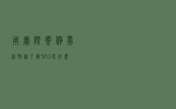 用实际案例带你快速了解SEO是什么