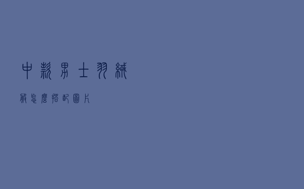 中款男士羽绒服怎么搭配图片