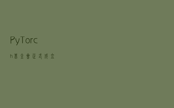 PyTorch基金会正式成立