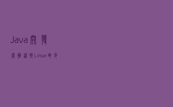 Java开发掌握这些Linux命令就够了