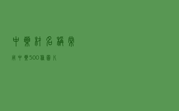中药材名称 - 常用中药500种图片