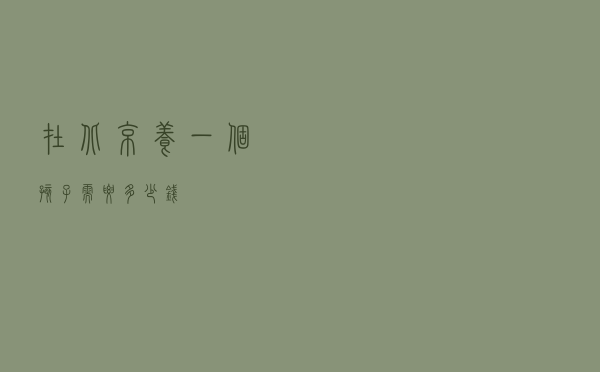 在北京，养一个孩子需要多少钱？
