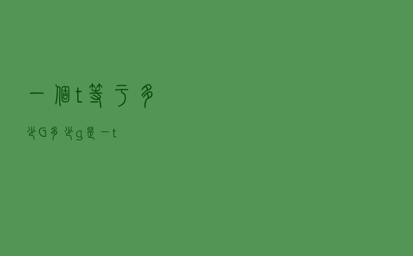 一个t等于多少G（多少g是一t）