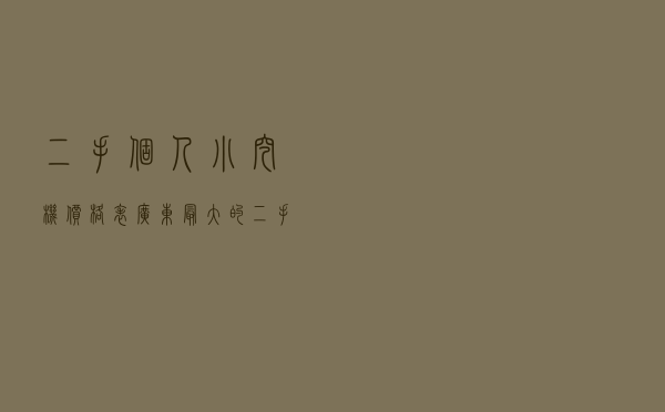 二手个人小挖机价格表，广东最大的二手挖机市场
