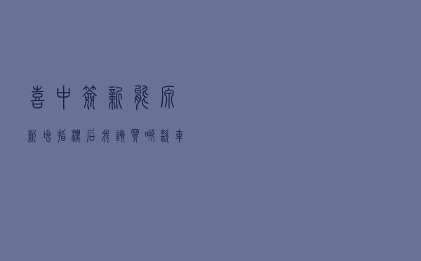 喜中签新能源新增指标后 我该买哪款车