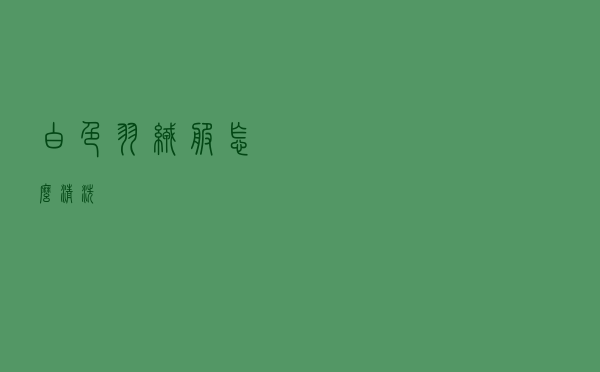 白色羽绒服怎么清洗