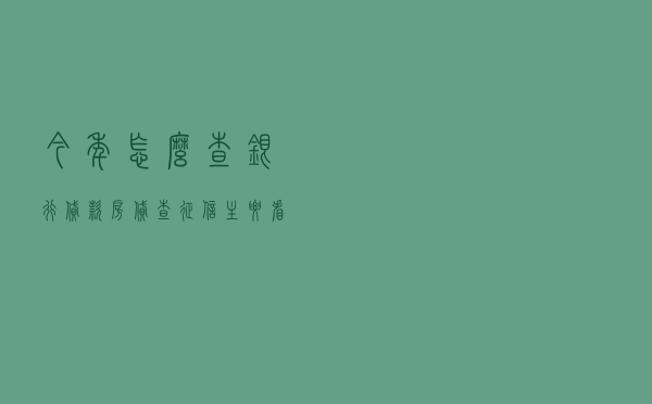 今年怎么查银行贷款_房贷查征信主要看什么