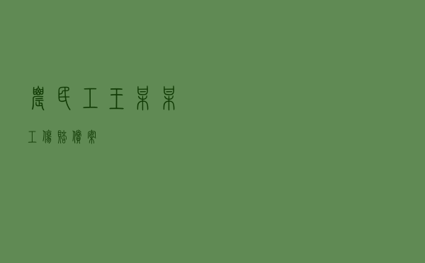 农民工王某某工伤赔偿案