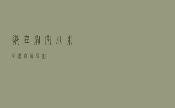 彻底关闭小米手机自动更新