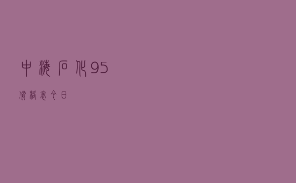 中海石化95价格表今日