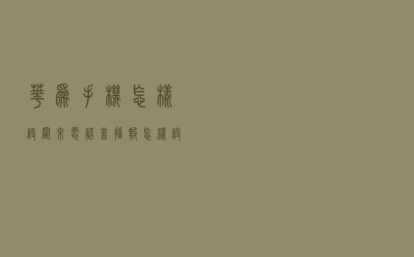 华为手机怎样设置来电语音播报？怎样设置骚扰拦截？