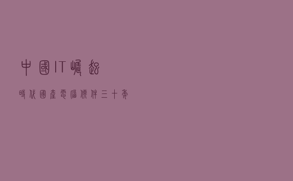 中国IT崛起时代：国产电脑软件三十年沉与浮