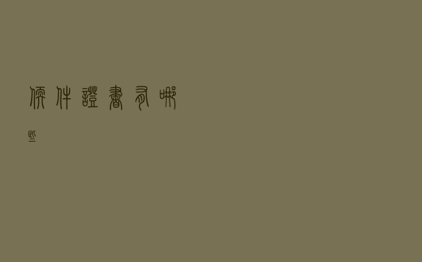 软件证书有哪些