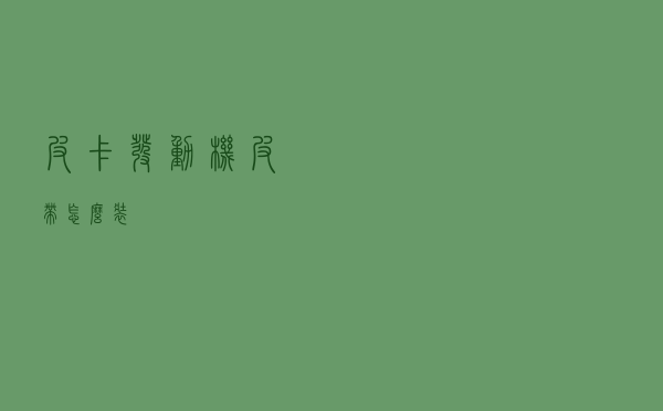 皮卡发动机皮带怎么装