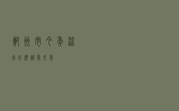 郑州市今年流行什么服装女装