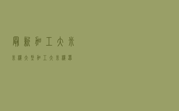 最新加工大米米机（大型加工大米机器）