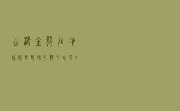 公积金能异地贷款买房吗_公积金怎么取出来