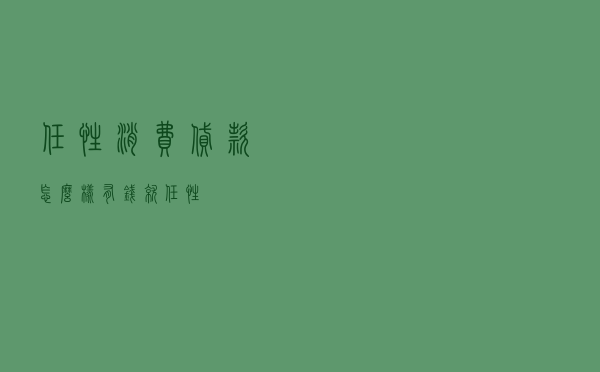 任性消费贷款怎么样 - 有钱就任性