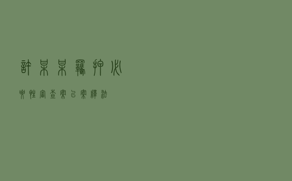 许某某羁押必要性审查案以案释法