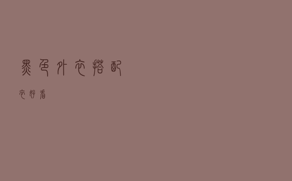 黑色外衣搭配衣好看