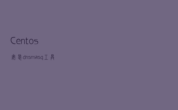 Centos安装dnsmasq工具，解决局域网dns查询问题