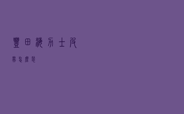 丰田海力士皮带怎么装