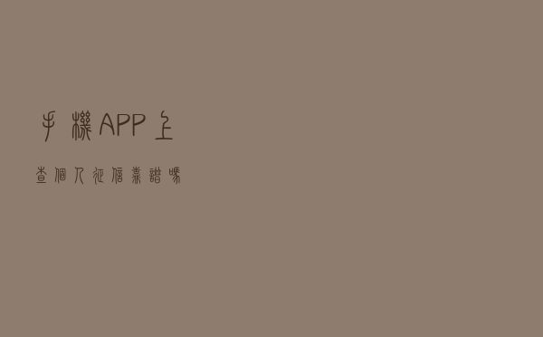 手机APP上查个人征信，靠谱吗？