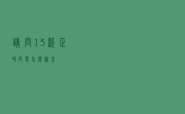 请问13款正时皮带怎么检查