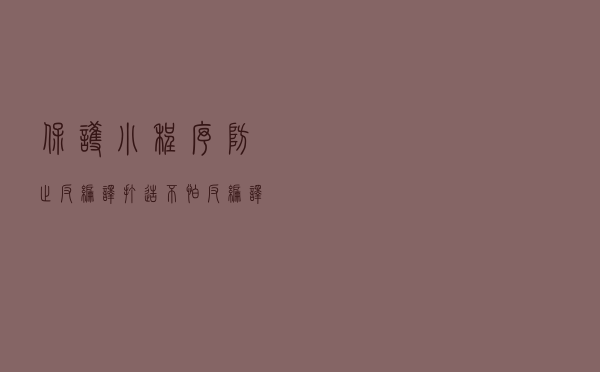 保护小程序，防止反编译：打造不怕反编译的小程序