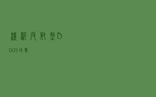 浅析反射型DDOS攻击