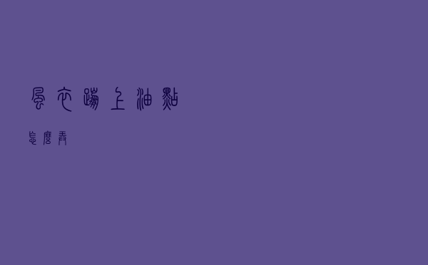 风衣蹦上油点怎么弄