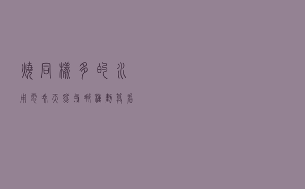 烧同样多的水，用电和天然气哪种划算？看完不纠结了