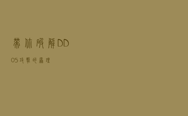 带你破解DDOS攻击的原理