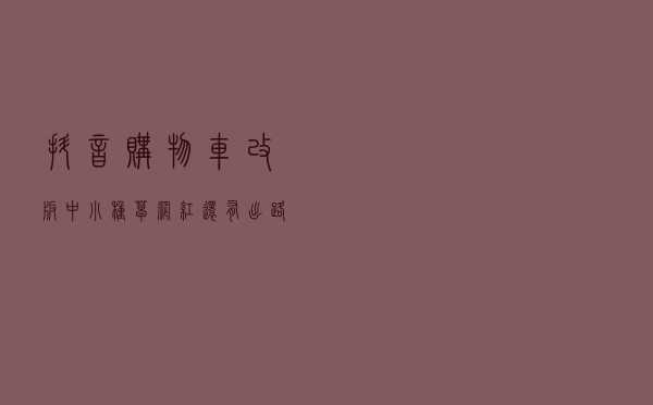 抖音购物车改版，中小种草网红还有出路吗？