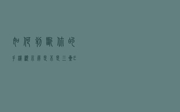 如何判断你的手机显示屏是不是三星 E3？
