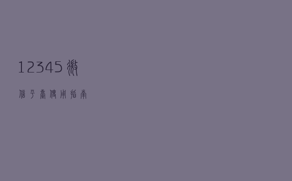 12345微信平台使用指南
