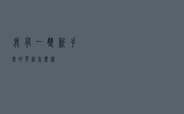 我有一双新手套的英语怎么写