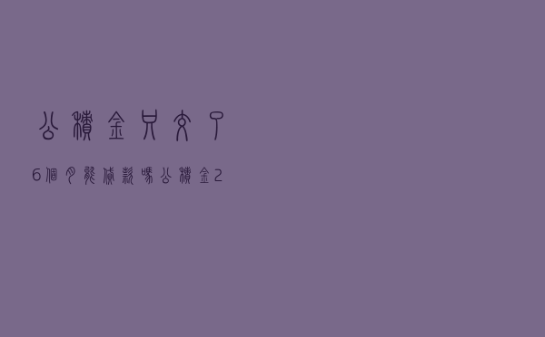 公积金只交了6个月能贷款吗_公积金2万能贷款多少