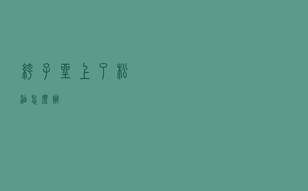 裤子坐上了松油怎么办