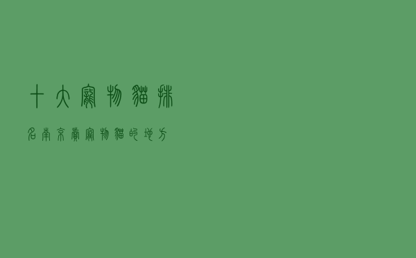 十大宠物猫排名（南京卖宠物猫的地方）