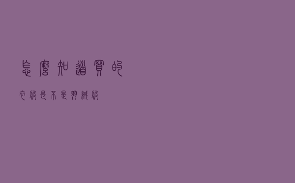 怎么知道买的衣服是不是羽绒服