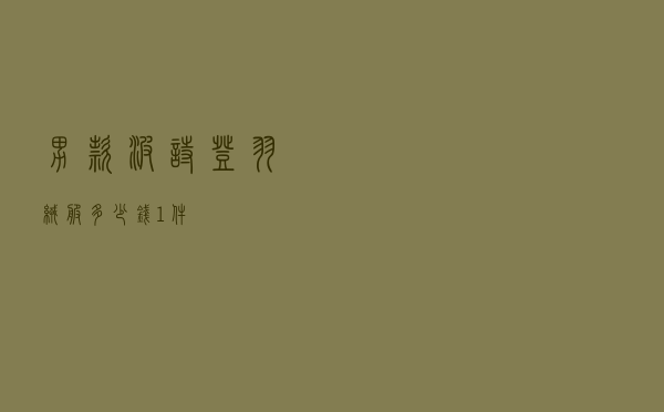 男款波诗登羽绒服多少钱1件