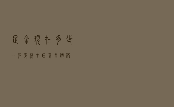 足金现在多少一克（天津今日黄金价格）
