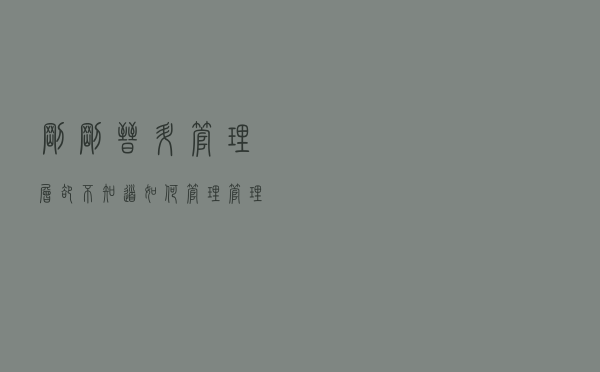 刚刚晋升管理层，却不知道如何管理？管理入门干货