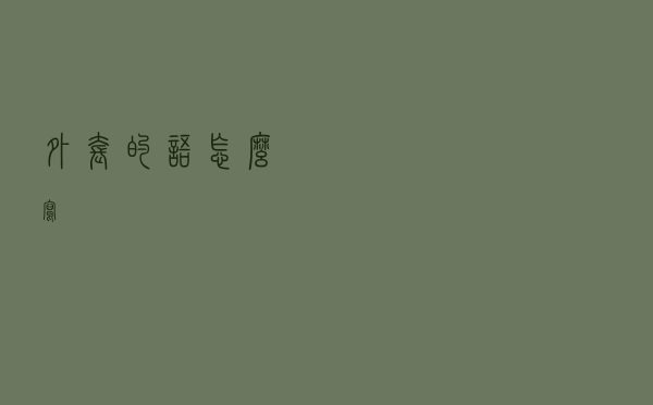 外套的语怎么写