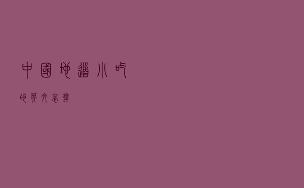 中国地道小吃的英文表达