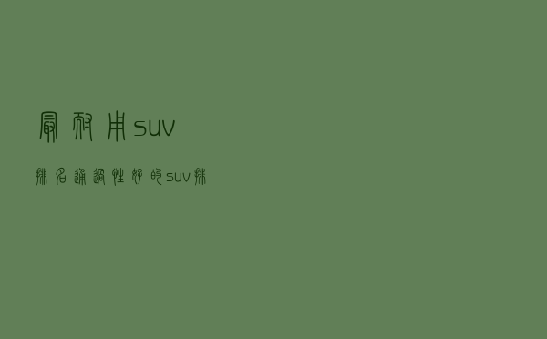 最耐用suv排名（通过性好的suv排名）