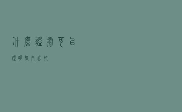 什么证据可以证明婚内出轨？