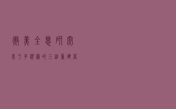 微美全息研究基于多视图的三维重建算法