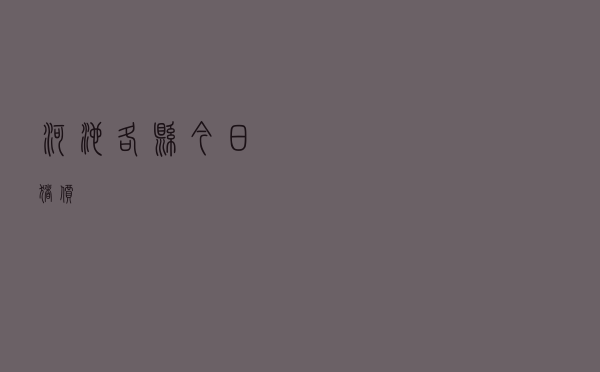 河池各县今日猪价